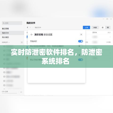 实时防泄密软件排名，防泄密系统排名 