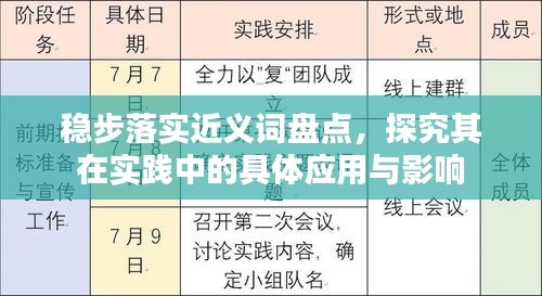 稳步落实近义词盘点，探究其在实践中的具体应用与影响