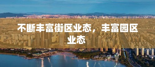 不断丰富街区业态，丰富园区业态 