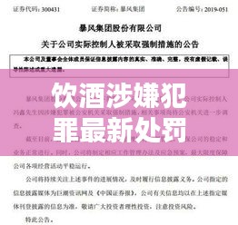 饮酒涉嫌犯罪最新处罚规定解析
