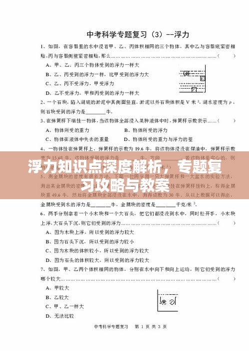 浮力知识点深度解析，专题复习攻略与教案