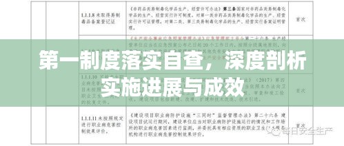 第一制度落实自查，深度剖析实施进展与成效